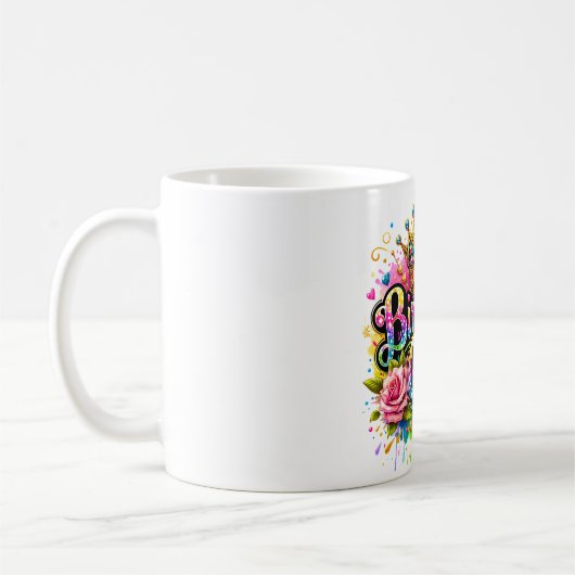 Mug Fille d'anniversaire royale colorée (Gauche)