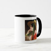 Mug Fille dans un chapeau de paille jaune, (Devant droit)