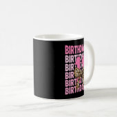 Mug Fille de 11 ans anniversaire rose coquette léopard (Devant droit)