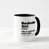 Mug Fille de basketball Définition de dictionnaire drô (Devant droit)