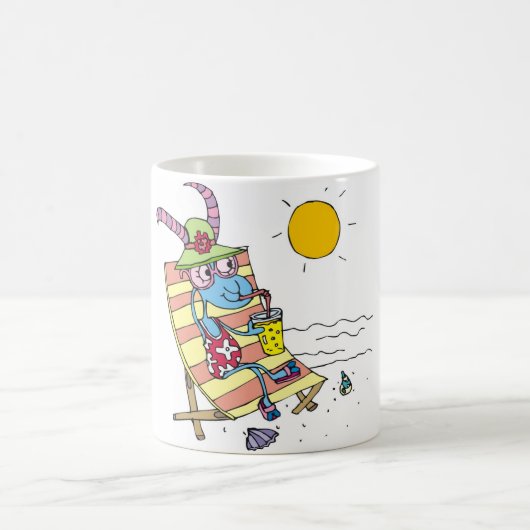Mug Fille de chèvre sur la plage (Centre)