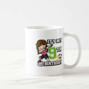 Mug Fille de football C'est mon 9e anniversaire Royaum