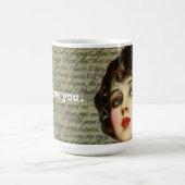 Mug Fille de glamour victorienne avec Rose rouge (Centre)