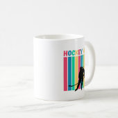Mug Fille de hockey en bandes verticales (Devant droit)