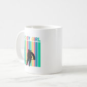 Mug Fille de hockey en bandes verticales (Devant gauche)