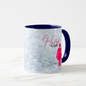 Mug Fille de hockey rose chaud (Devant droit)