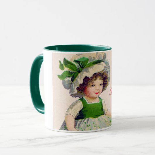 Mug Fille de la Saint Patrick, Vintage (Devant gauche)