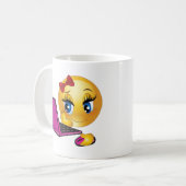 Mug Fille de l'Emoji d'Ordinateur Portable (Devant gauche)