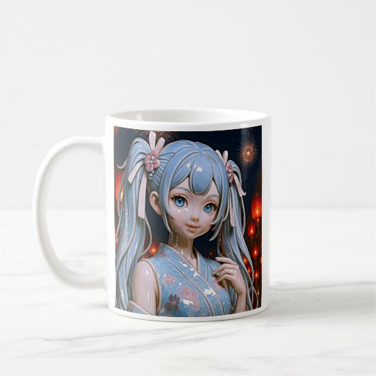 Mug Fille de manga sous les étoiles (Gauche)