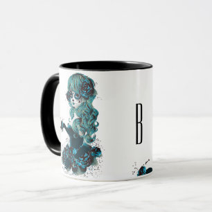 Mug Fille de Maquillage de Crâne de Sucre Beau Jour de