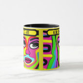 Mug fille de maquillage pshycodelic modifiable (Centre)
