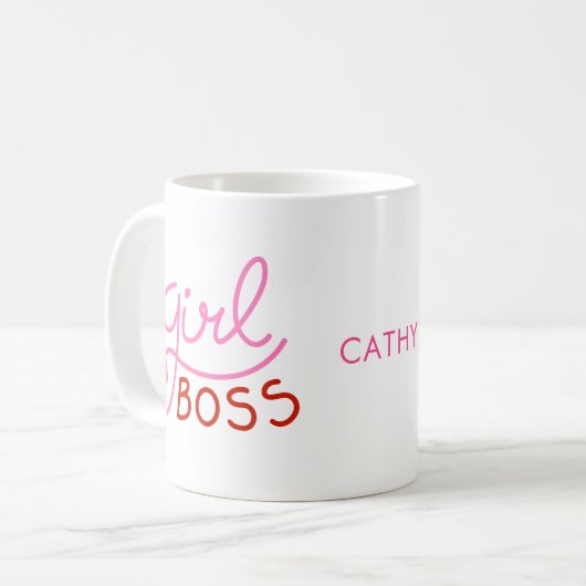 Mug Fille de marque personnalisée Boss Coeurs funky No (Devant gauche)