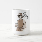 Mug Fille de mode chic Restez classe Esthétique minim (Centre)