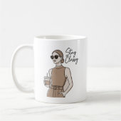 Mug Fille de mode chic Restez classe  Esthétique minim (Gauche)