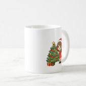 Mug Fille de Noël Mignonne Décorant l'Arbre (Devant droit)