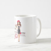 Mug Fille de Paris de mode peinte à la main (Devant droit)