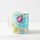 Mug Fille de piscine en bikini plage d'été (Devant gauche)