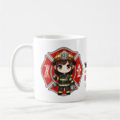 Mug Fille de pompier Kawaii - (Gauche)