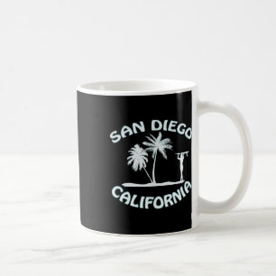 Mug Fille de surf de plage de surf rétro de San Diego