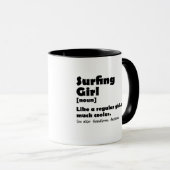 Mug Fille de surf Définition drôle Surfeuse Femmes Fil (Devant droit)
