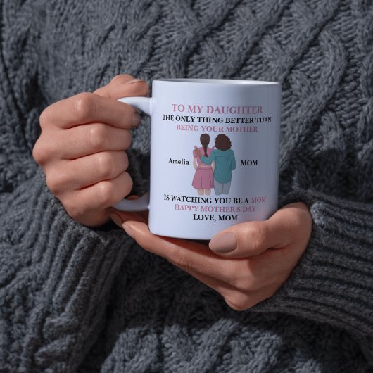 Mug Fille devenant mère Amour de la fête des mères