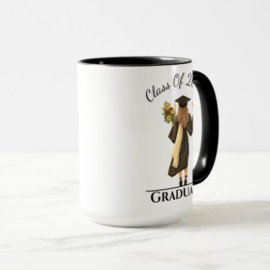 Mug Fille Diplômée Année personnalisable (Devant droit)