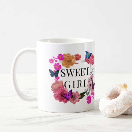 Mug Fille douce tendance (Avec donut)