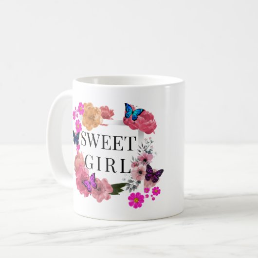 Mug Fille douce tendance (Devant gauche)