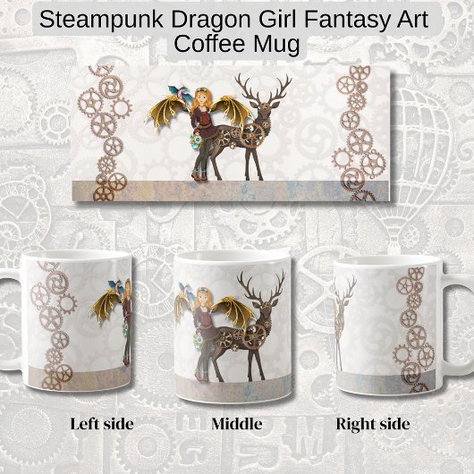 Mug Fille dragon Steampunk Art Fantastique 