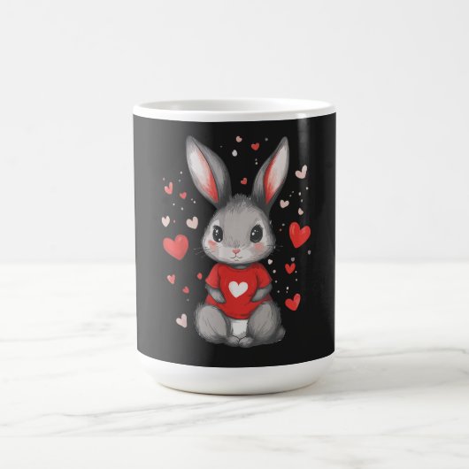 Mug Fille du cœur amoureuse de lapin (Centre)