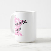 Mug Fille du Minnesota avec la carte griffonnée du (Devant gauche)