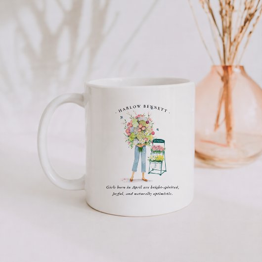 Mug Fille du mois d'avril | Monogramme 
