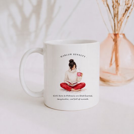 Mug Fille du mois de février | Monogramme