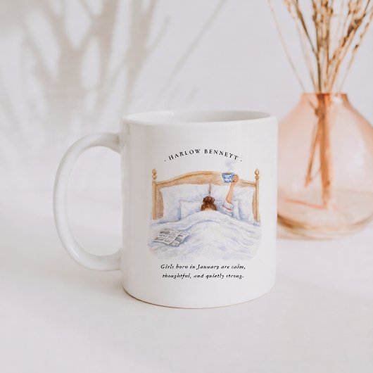 Mug Fille du mois de janvier | Monogramme
