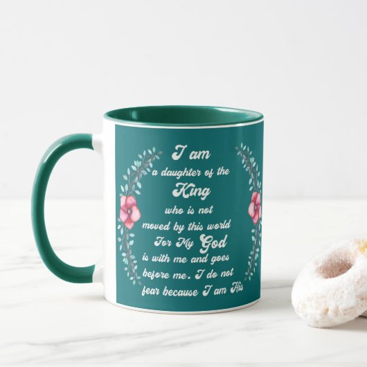 Mug Fille du Roi Christian Inspirational (Avec donut)
