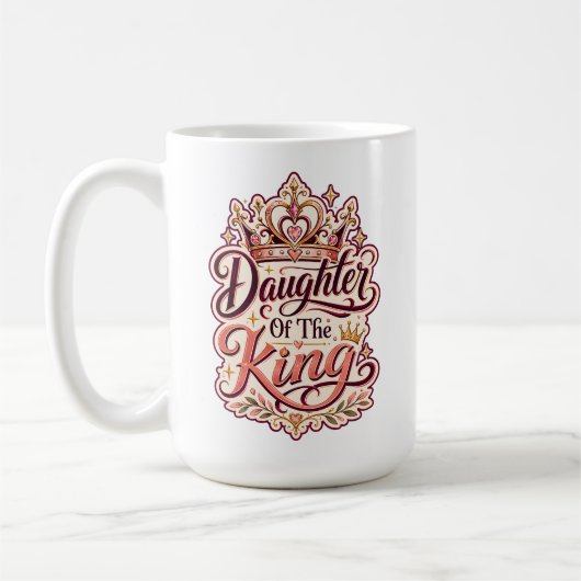 Mug Fille du Roi Conception Foi Chrétienne (Gauche)