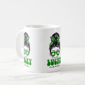 Mug Fille d'un an chanceuse avec chignon désordonné (Devant gauche)