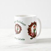 Mug Fille Elf Wreath Fête de Noël personnalisée (Devant droit)