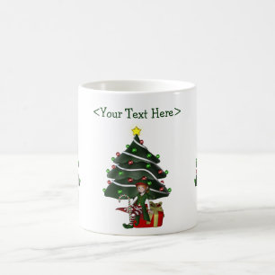 Mug Fille Elfe Arbre de Noël Fête personnalisée
