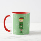 Mug Fille Elfe illusima Noël Flocons de Neige Vert Cla (Gauche)