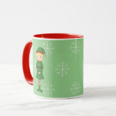 Mug Fille Elfe illusima Noël Flocons de Neige Vert Cla (Devant gauche)