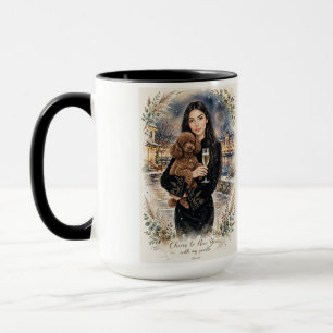 Mug Fille embrassant un chiot Caniche – Maman Caniche