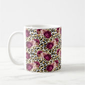 Mug Fille Empreinte de léopard Floral rose or (Gauche)