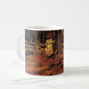 Mug Fille en blanc dans les bois par Vincent van Gogh