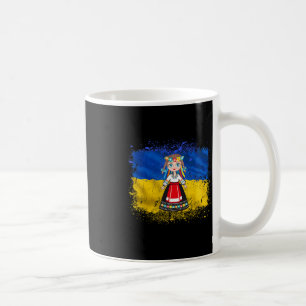 Mug Fille en costume national ukrainien Drapeau de l'U