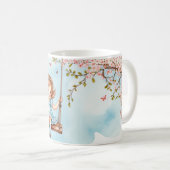 Mug Fille en fleurs de cerisiers (Devant droit)