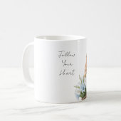 Mug Fille en robe bleue fleurs blanches bleues (Devant gauche)
