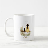 Mug Fille et chat noir sur une branche (Gauche)