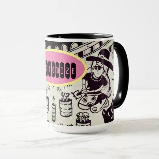 Mug Fille et chatte (Devant droit)