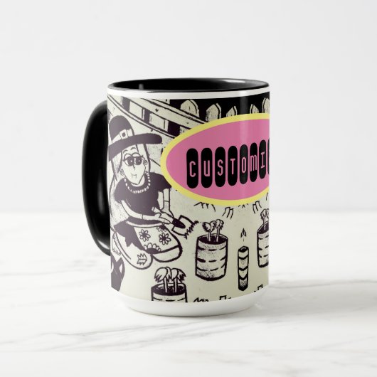 Mug Fille et chatte (Devant gauche)